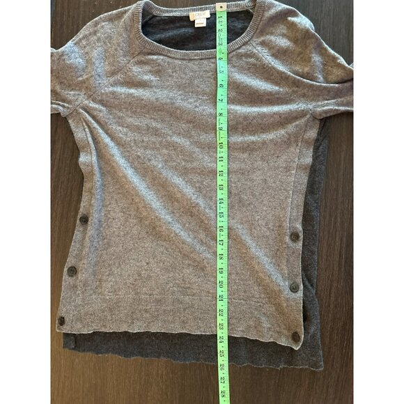 J. Crew Factory Gray Wool Blend Button-Side Sweater With Elbow Patches Size S - Picture 8 of 8